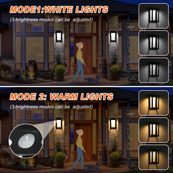 High bright Outdoor Solar Wall Light IP65 Warm White Cold White For Garden Wall