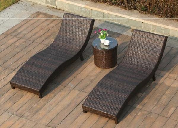 Leisure Aluminium PE Rattan Chaise Lounge chairs Outdoor Garden patio beach chair