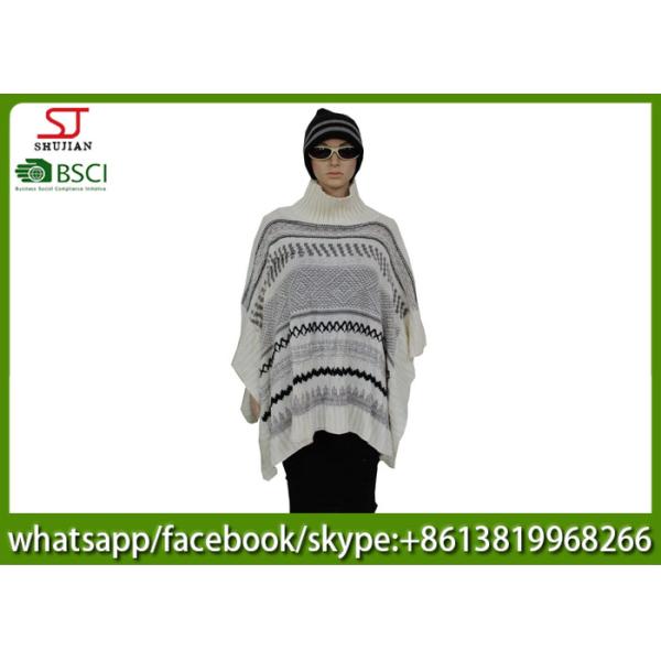420g 60*105cm 100%Acrylic knitting jacquard with snood poncho best price factory keep warm fashion china supplying