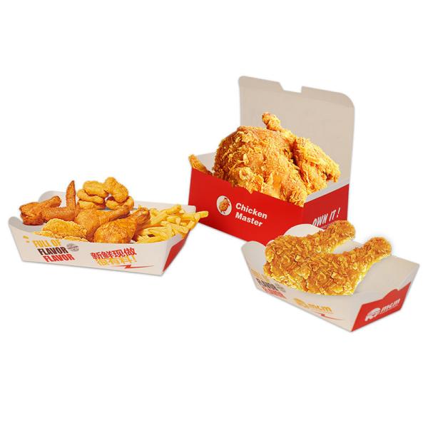 Customized takeout french fries hamburgers fried chicken cardboard boxes fast food packaging