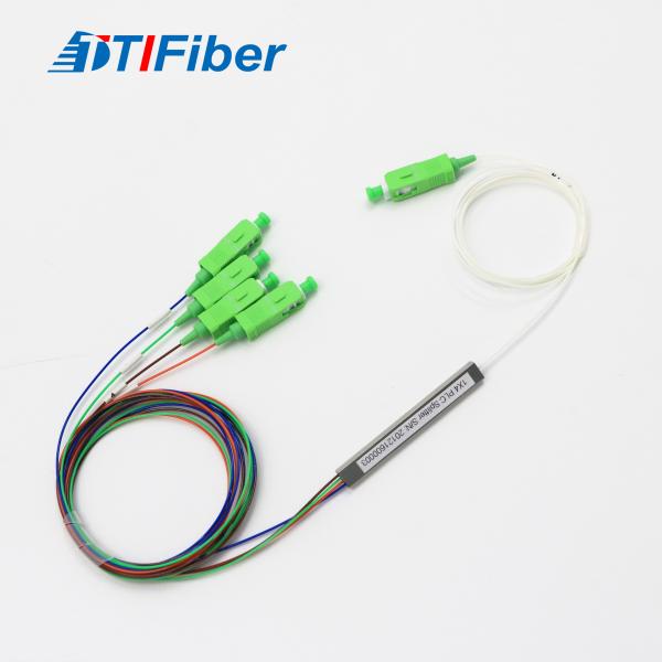 Steel Tube PLC Fiber Optic Splitter 1x4 G652D G657A1 G657A2 Type