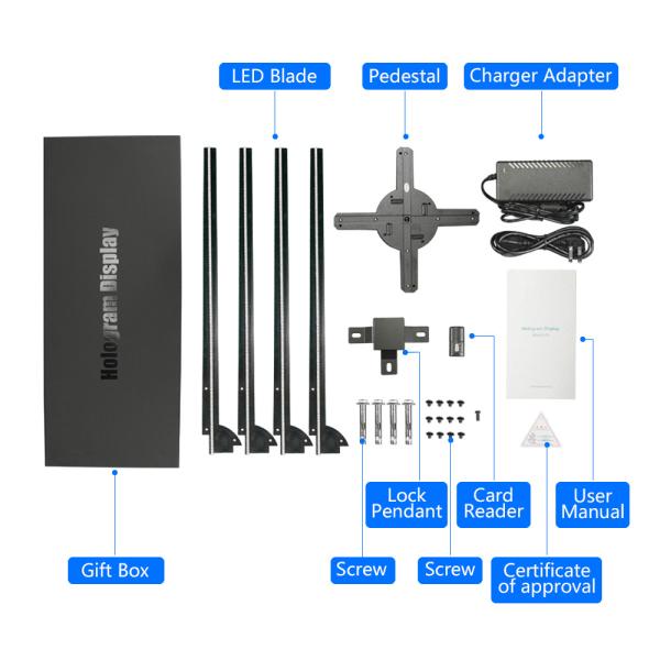 High Resolution Wifi 3D Hologram Fan Display AC 100~240V Produce Fantastic 3D Image