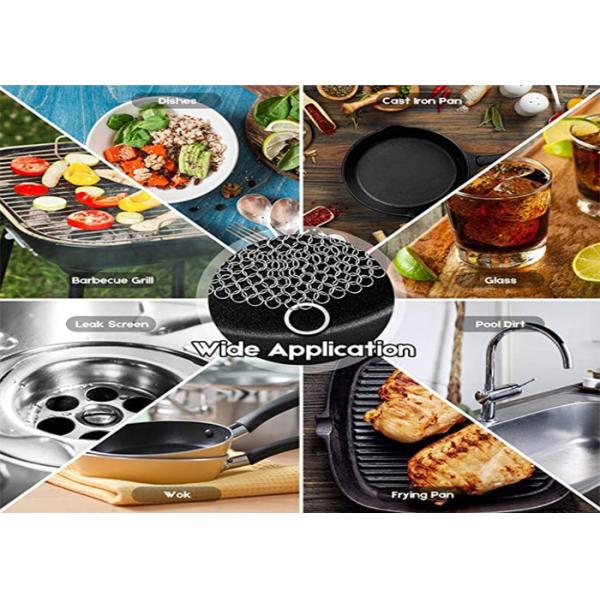 8x8 Inch Stainless Steel Cast Iron Pan Cleaner Chainmail Scrubbers