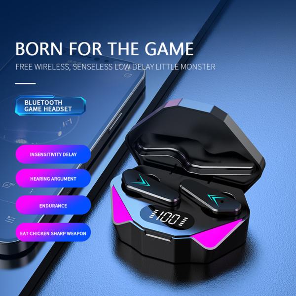 NO Touch Screen Waterproof Sport Wireless Earphones TWS Wireless BT Game Earbuds with LED Display and Stereo Sound