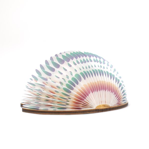 Decorative Folding Origami Paper Mushroom Lamp Wooden Base
