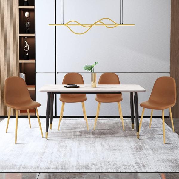 Washable PU Cushion Seat Back Nordic Dining Chairs 31inch Height