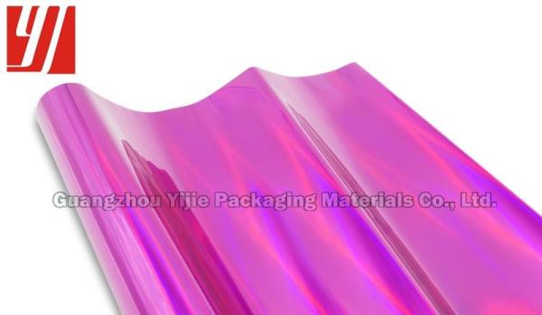 Folha holográfica cor-de-rosa do laser 1.28m*180m para a etiqueta