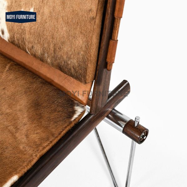 Home Furniture Mid Century Casual Chair and Cowhide Bench Vintage Bauhaus Designer Model Suitable for Office Living Room