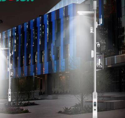 sidewalk road Outdoor Smart City LED Street Light Poles with Pole Camera