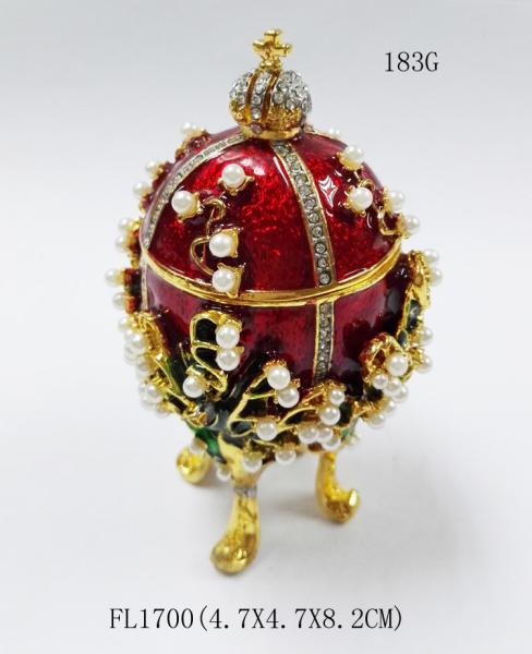 Enameled Easter Egg Jewelry Box wholesale easter egg metal Faberge Egg Jewelry Boxes Trinket Boxes decor metal gift