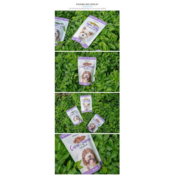 Dog Treats Stand Up Packaging Customized Kraft Paper Zipper Bag