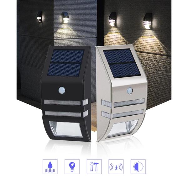 LED Solar Motion Sensor Wall Light for Family 4v 0.33w Wall Mount 6000K Color Temperature