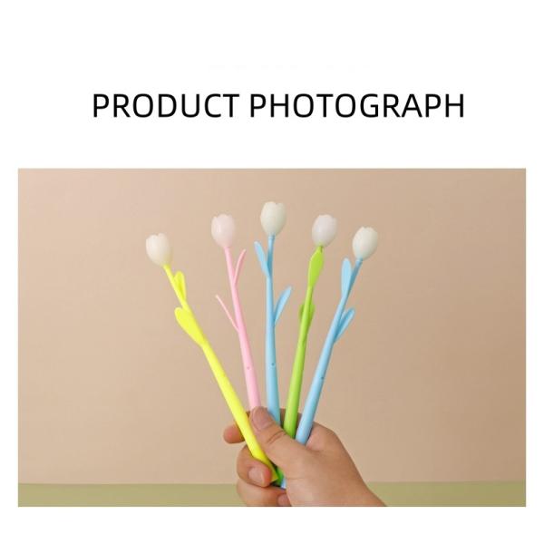 0.5mm Creative Silicon Gift Gel Pen Sun Color Changing Tulip Shape Neutral Pen