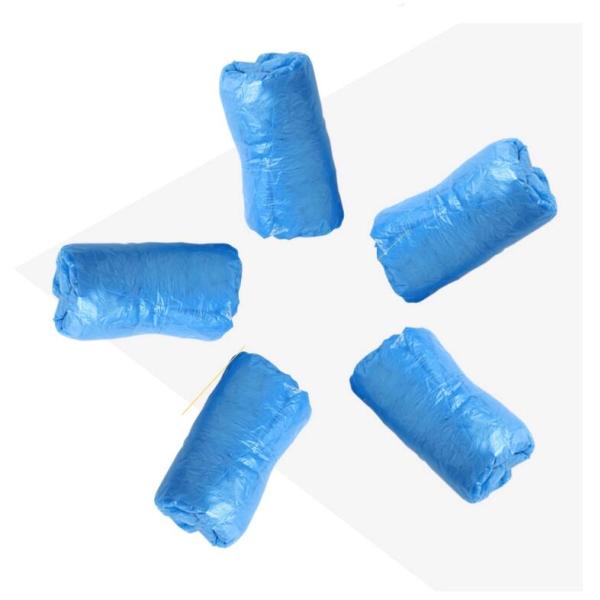 PE CPE Plastic Disposable Shoe Covers Footwear Smooth Surface 39X15cm