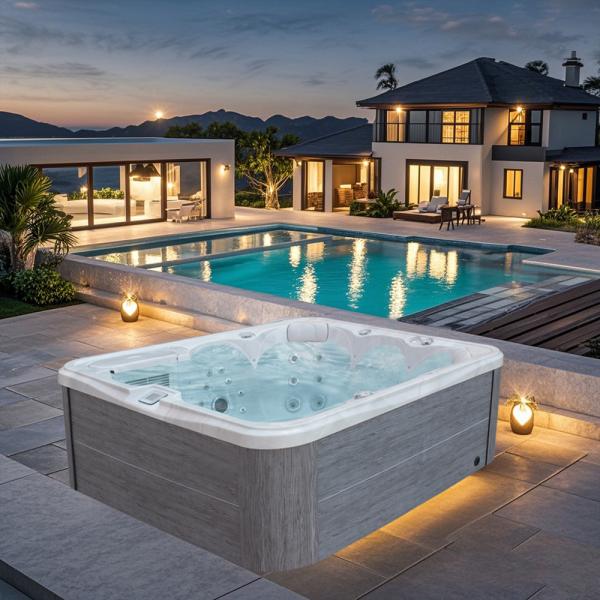 Outdoor Garden Party Acrylic Hydro Massage Hot Tub Outdoor Spa Pool With Dual Zone