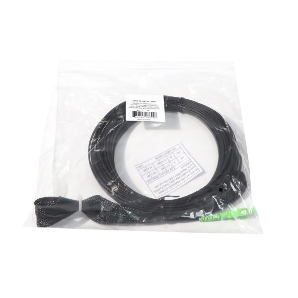 Black Fiber Cable Assembly , SC APC Patch Cord 1 Core One End With Pulling Eye