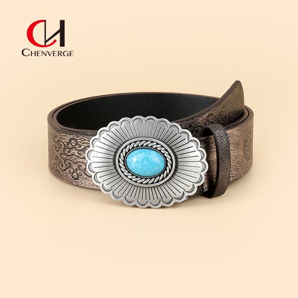 Fivelas de cinto de metal estilo ocidental Cool Girl personalizadas vintage para mulheres