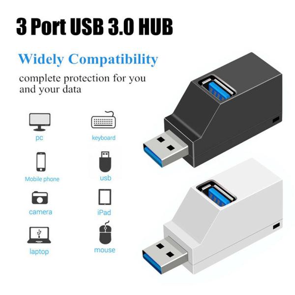 PC Laptop  ROHS 3 Ports 480mbps USB 2.0 3.0 Splitter Box