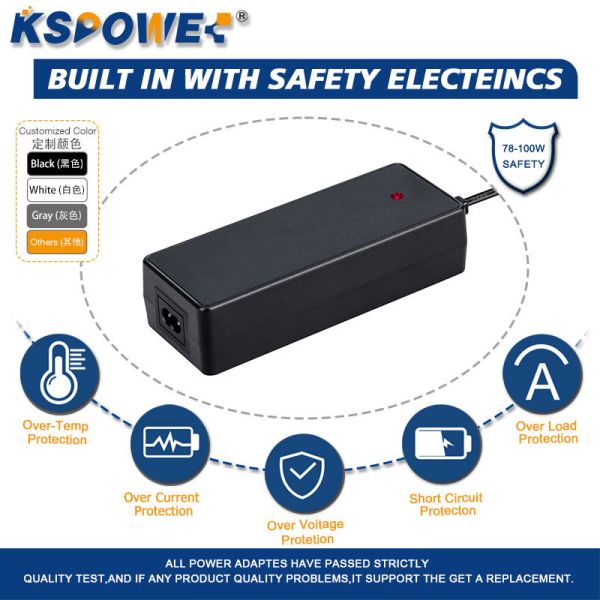 25.2Volt 4 Amp AC-DC External 18650 Battery Charger with PC Fireproof Material for Li-ion Batteries