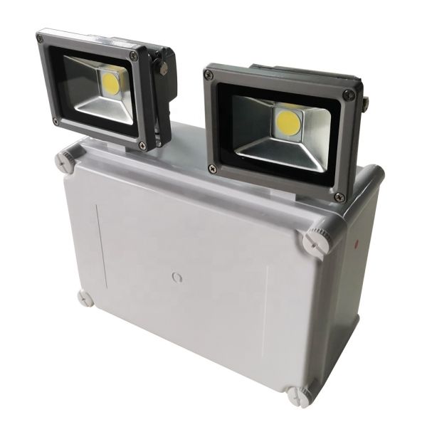 Waterproof 2*10W LED Emergency Lamp with 100 lm/W Efficiency and Plastic Housing Twin Spot Emergency Light