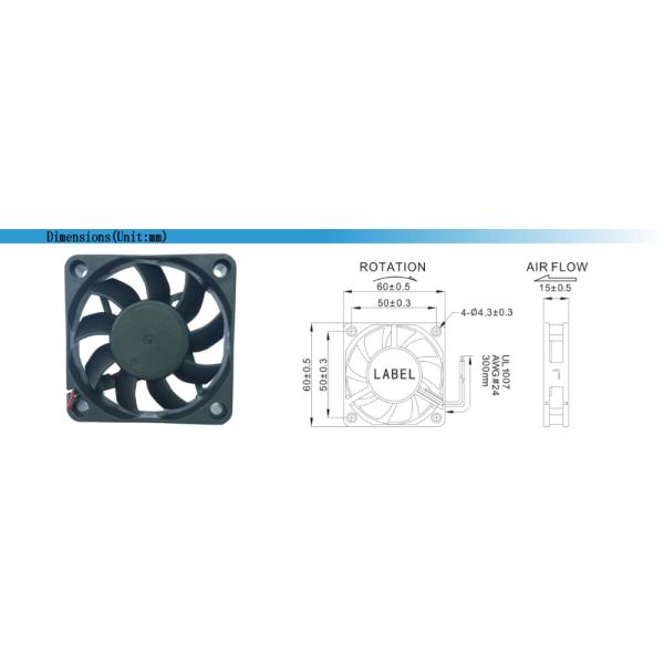 Brushless Cooling DC Axial Fan 5v 12v 24v Sleeve / Ball Bearing 29db Noise