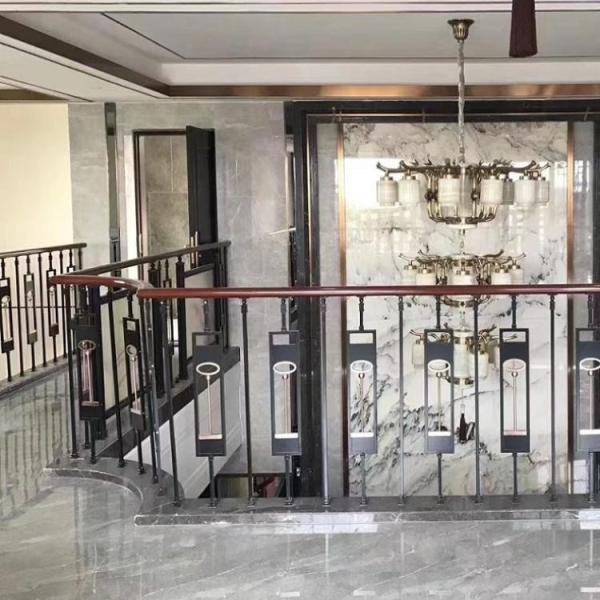 Villa Modern Metal Stair Railing Electroplating Contemporary Metal Railings