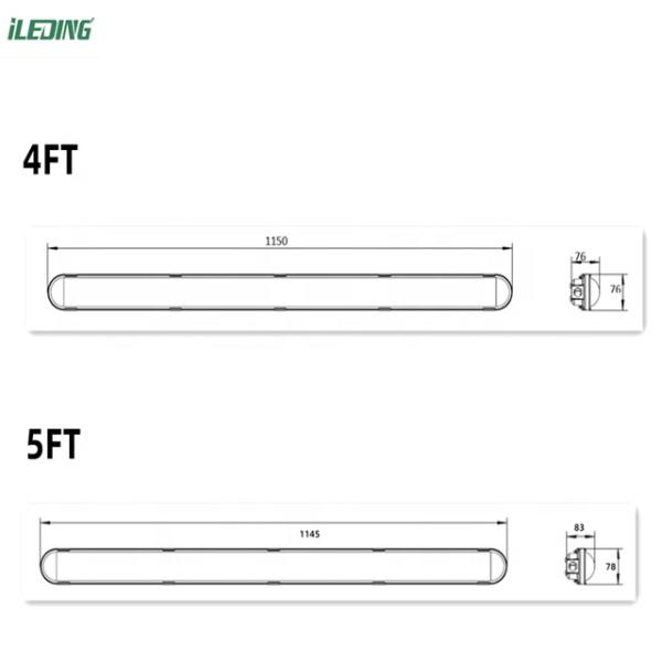 Commercial LED vapor tight 18W 4Ft with Waterproof IP66 Rating and Dimmer Support