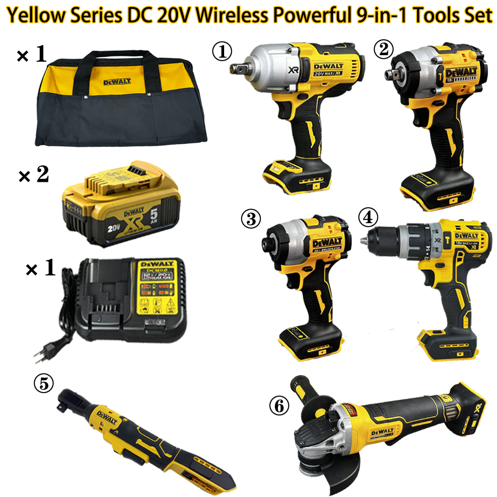 Customized Dewalt 20v Combo Kit Cordless Electric Battery Tool Set 9 In 1