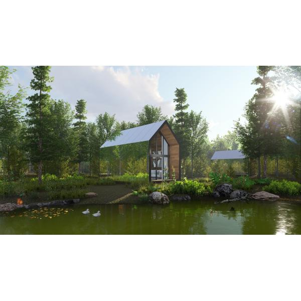 Luxury Prefab Loft House , Prefabricated Modular Homes Aluminum Structure Wooden Interior