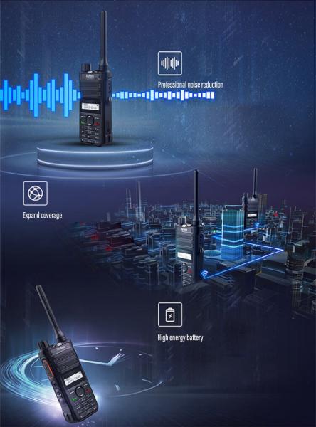 Rádio digital de duas vias preto AP580 Walkie Talkie Hytera Digital e analógico de uso duplo de alta potência