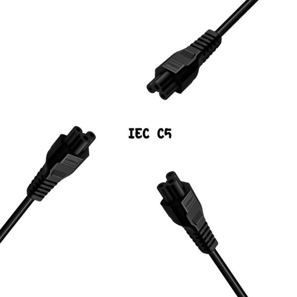 3 Pin Plug IEC C5 Power Cord Usa Nema5-15p Ac 18awg Multipurpose