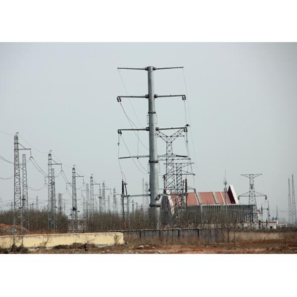 ASTM A36 Steel Tube Tower , Monopole High Voltage Transmission Towers