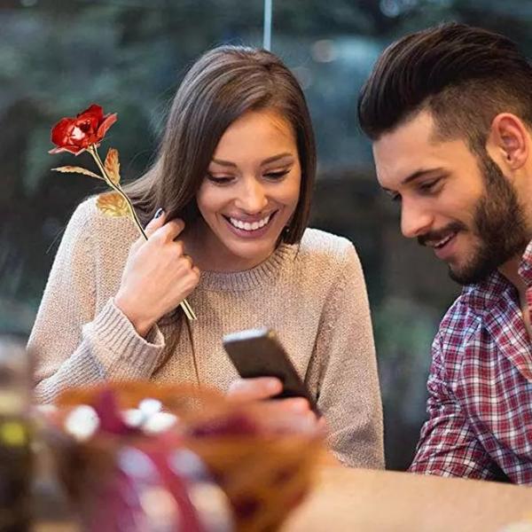 Galaxy Rose 24k Galaxy Rose with LED Light Artificial Galaxy Rose Flower for Valentine's Day Gift