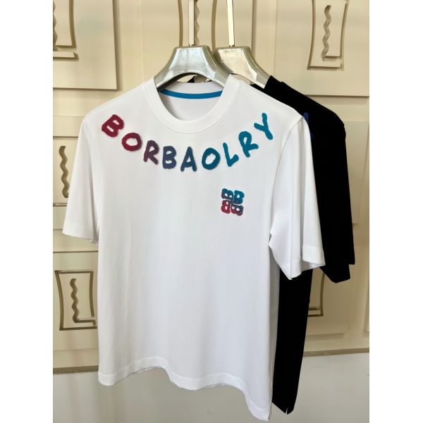 Crew Neck T - Shirt | Colorful Flocking Letter & Pattern Design 100%Cotton Jersey Men T-shirt