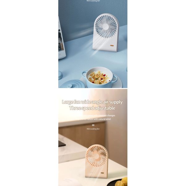 Stylish Portable Foldable Small Quiet Desk Fan C Type Rechargeable Fan Custom Logo