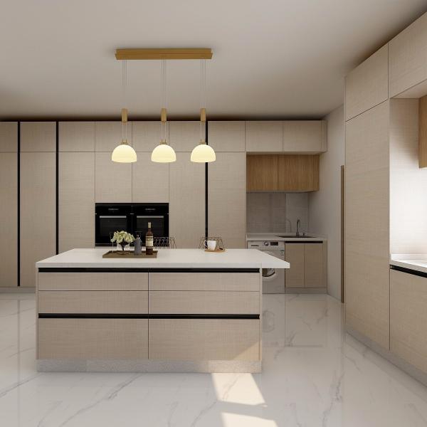 MC WORLD Pantry Furniture Modern Plywood Kitchen Cabinets With Paticle Board MDF Door