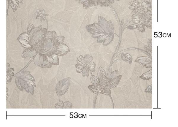 Beige Floral Pattern PVC Modern Wallpapers for Bedrooms with Embossed Surface