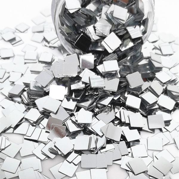 Thousand Choices Offered Mirror Silver Square Sequins Glitter for Fabric PU Nail Art Craft Duffle Bag
