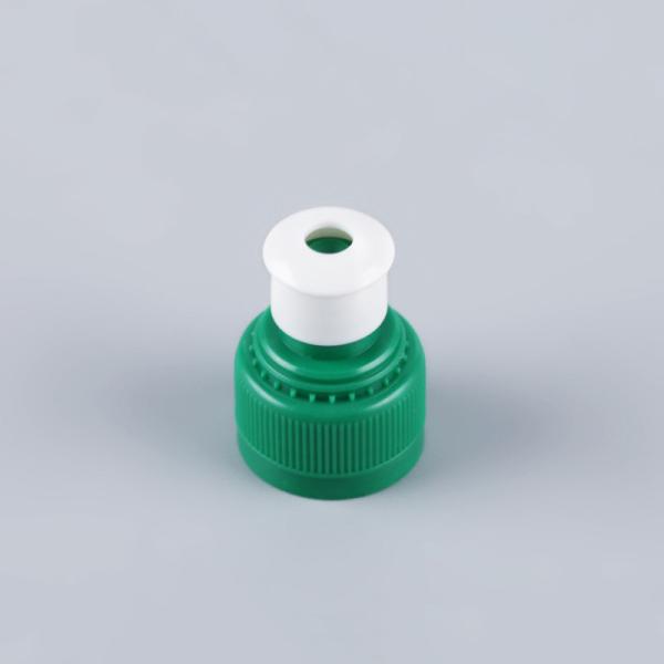 BPA Free Cosmetic Bottle Caps Ribbed 24/410 Push Pull Cap