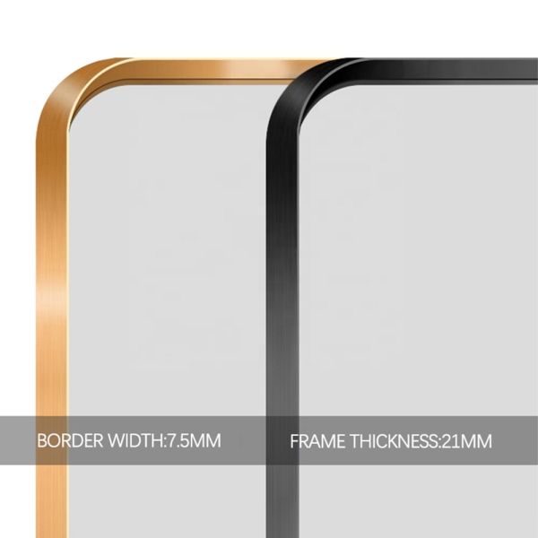 Aluminum Frame Retangular Full Length Dressing Mirror Explosion Proof Rectangular Wall Mirror