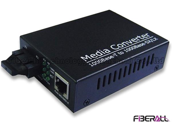 1000M Optical Fiber Media Converter With External Power Adapter SM Dual Fiber SC 10KM