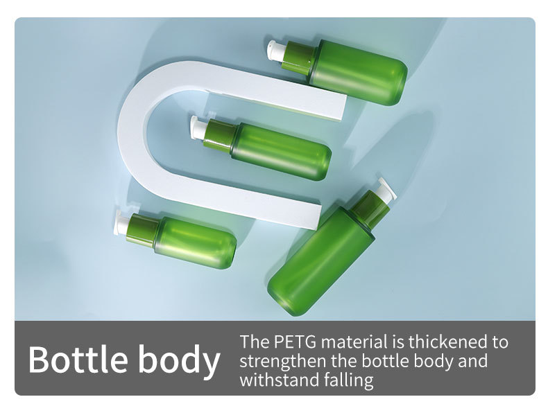 JUNJIE Cosmetique Frosted Green Cosmetic Lotion Body Mist Spray Bottle 30ml/120ml/150ml Customizable PETG