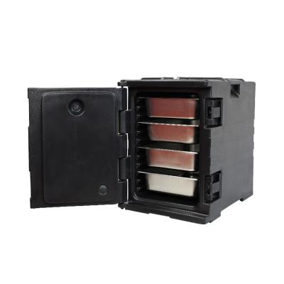 4 Layers Insulated Hotel Pan Carrier Non Electric Food Transport Box Black 625mm