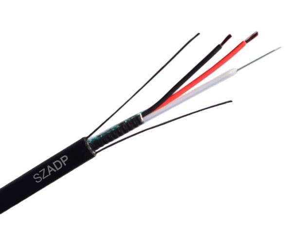 Singlemode Direct Buried Copper Fiber Composite Cable 4 6 8 12 Core Oplc Hybrid Fiber Optic Cable