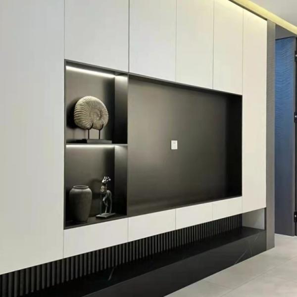 Customized Stainless Steel Decorative Shelves TV Wall Black Metal Display Shelf
