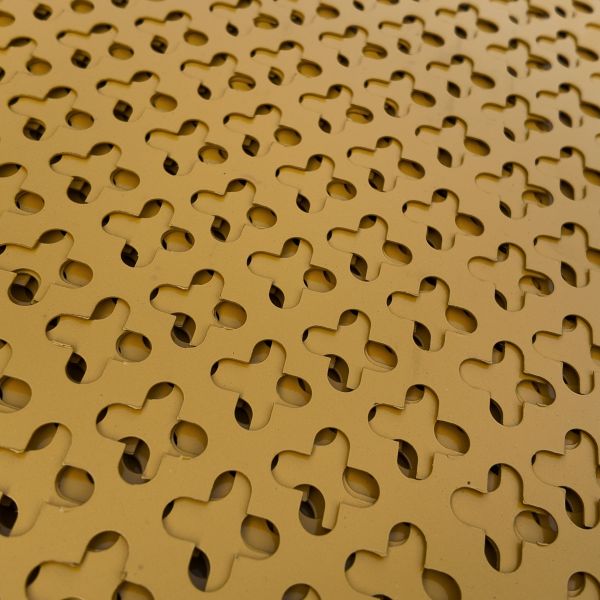 Yellow Cross Hole Perforated Sheet Custom Irregular Hole Available
