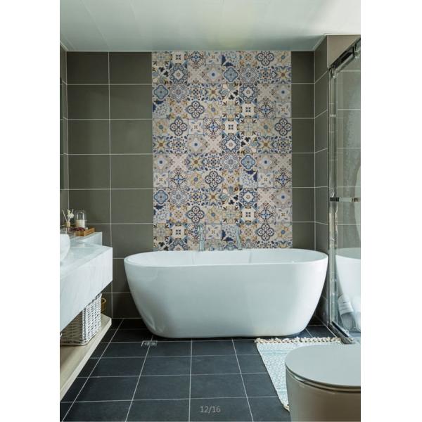 Handmade Porcelain 30X30CM 8mm Flower Floor Tiles