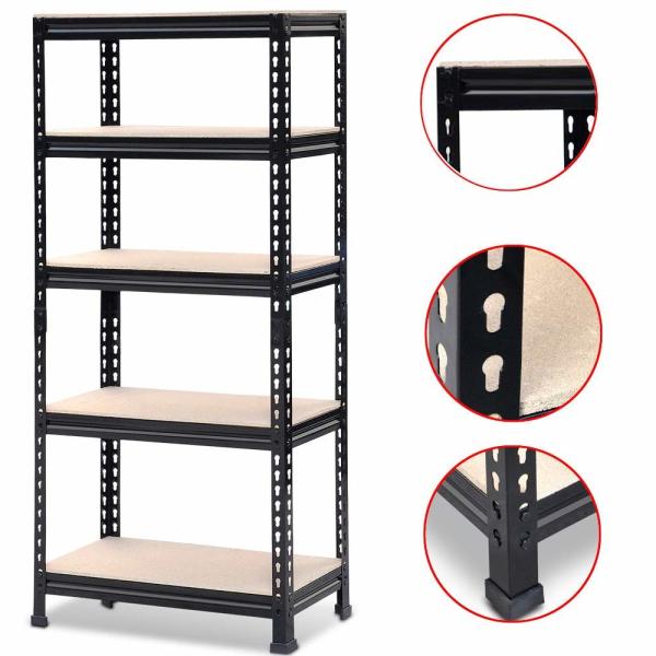5 Tier Boltless Storage Rack Heavy Duty Garage Shelving Unit Racking