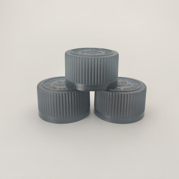 Grey Plastic Screw Lock 28mm Child Resistant Cap For Medicine Bottle