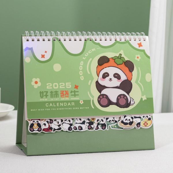 2025 High Quality Custom Designed Advent Calendar Empty Desktop Spiral Desk Calendar Kraft Paper Cardboard Offset Promotions